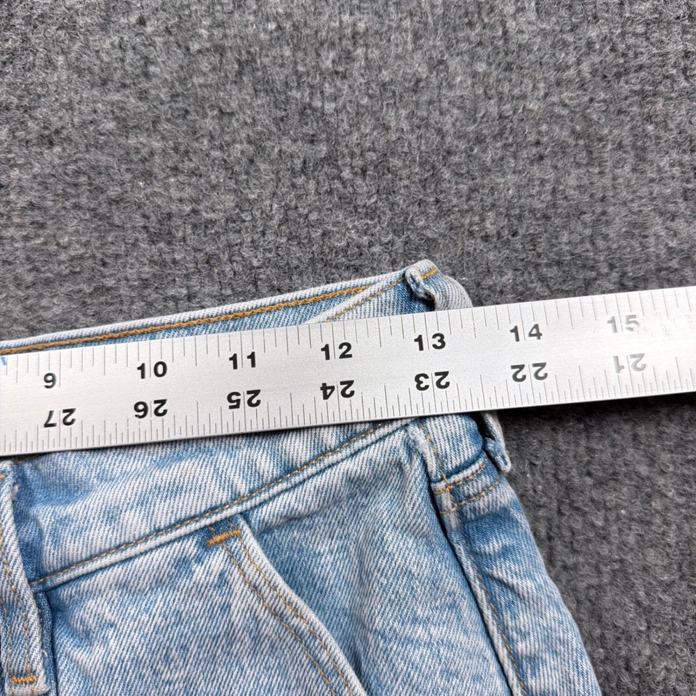 Abercrombie & Fitch The Dad Short Women 26 Light Blue High Rise Utility Denim - Picture 10 of 14